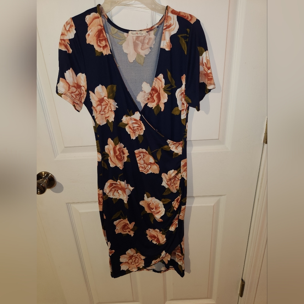 Floral navy dress